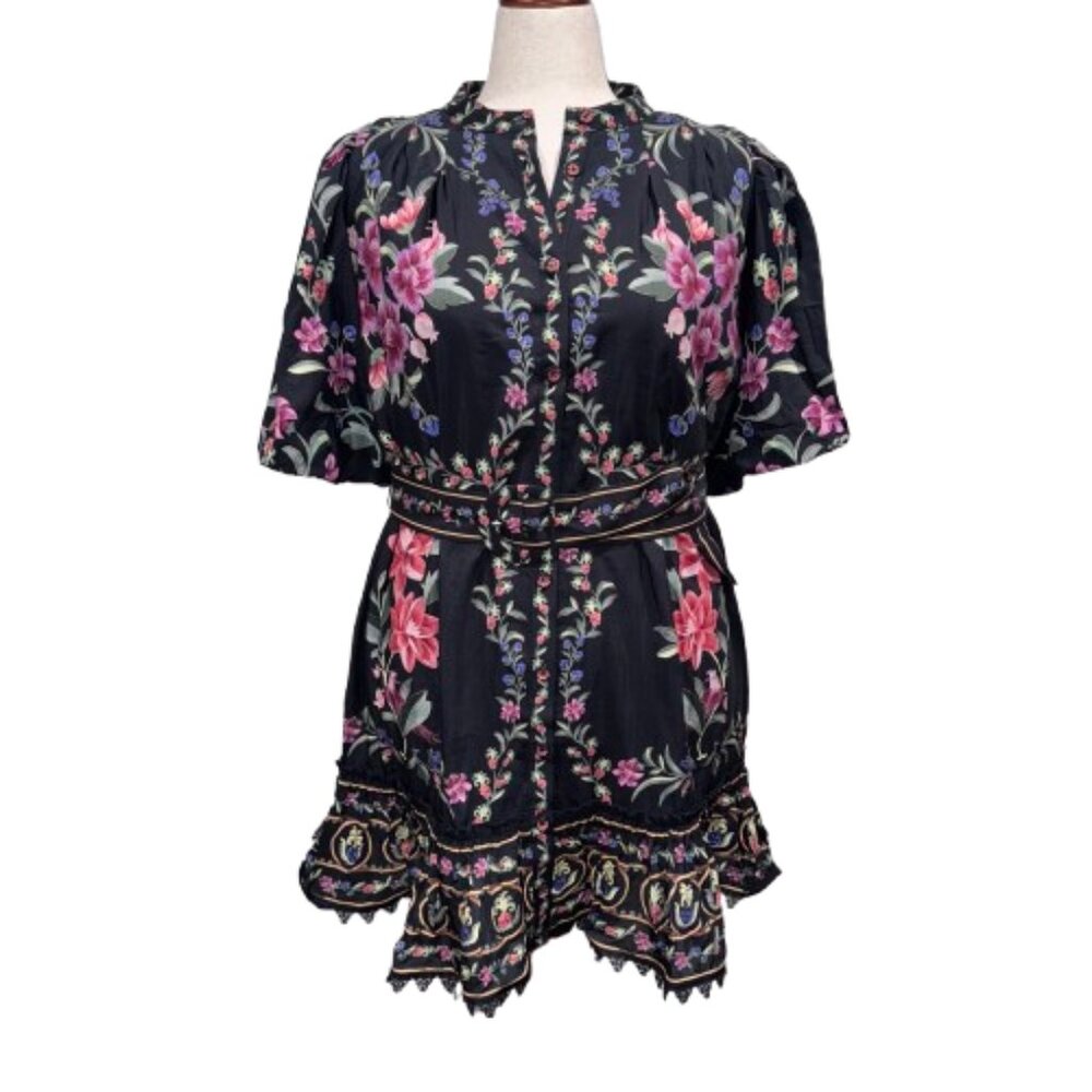 NWT FARM Rio Black Belle Garden Whimsigoth Fairy Girly Botanical Dress (SZ XL) - Picture 6 of 14